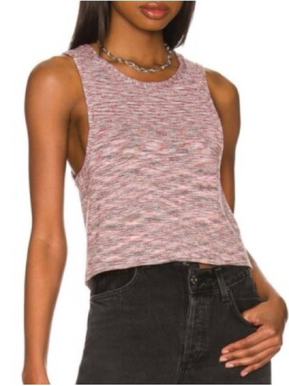 Free People Best of Us Tank Top Knit Lace Up Back NWT $98 Retail S